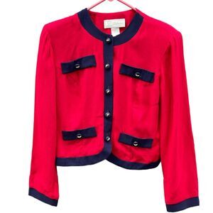 Vintage ID Distinctions size S red and blue cropped jacket